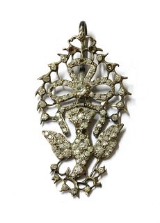 An early 19th century silver paste set Saint Esprit dove pendant,