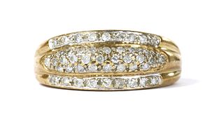A 9ct gold diamond ring,