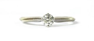 A 9ct white gold single stone diamond ring,