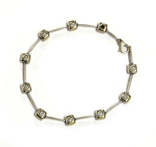 A white gold diamond bracelet, by Chimento,