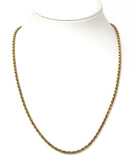 A 9ct gold filed rope link necklace,
