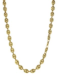 A 9ct gold hollow anchor link chain,