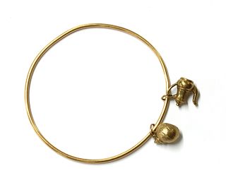 An Italian gold bangle,