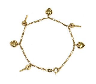A 9ct gold charm bracelet,
