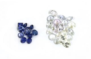A quantity of unmounted mixed cut sapphires,