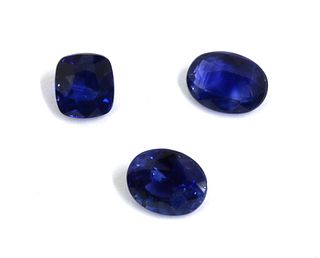 Two unmounted oval mixed cut sapphires,