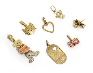 A quantity of gold charms,