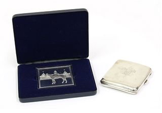 A sterling silver cigarette case,