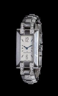 A Stainless Steel and Diamond Ref. 460.8.08 Ideale Wristwatch, Jaeger LeCoultre,