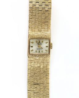 A ladies’ 9ct gold Texina mechanical bracelet watch,