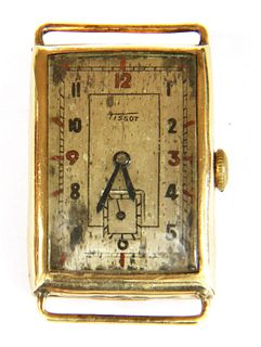 An Art Deco 9ct gold Tissot mechanical watch,