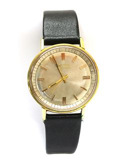 A gentlemen's gold-plated Bulova 'Accutron' strap watch,