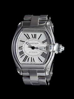 A Stainless Steel Automatic Ref. 2510 Roadster Wristwatch, Cartier,