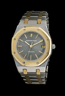 * A Stainless Steel and 18 Karat Yellow Gold Royal Oak Wristwatch, Audemars Piguet,