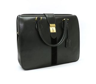 A Gucci black leather 'doctor's' bag,