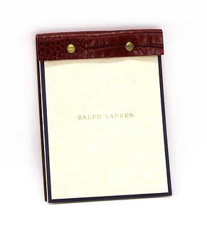 A Ralph Lauren crocodile leather desk note pad