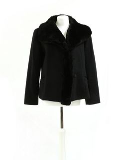 A Giorgio Armani black cashmere and wool mix short jacket,