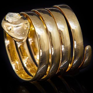  4-COIL DIAMOND SNAKE RING