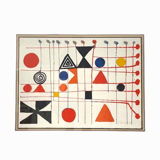 Alexander Calder Pencil Signed Geometric Litho