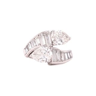 Pear Shape Bypass Ring 3.50ct Pear