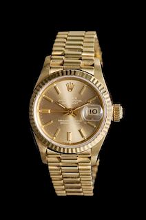 * An 18 Karat Yellow Gold Ref. 69178 Oyster Perpetual Datejust Wristwatch, Rolex,