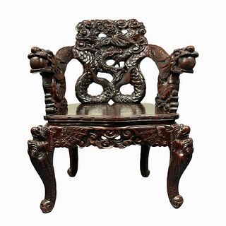 Chinese Carved Dragon Chair