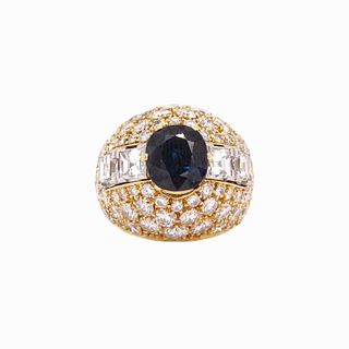 Sapphire 2.00ct And 6.00ct Diamond Ring