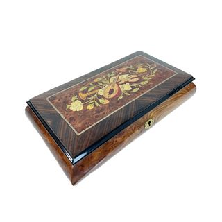 Porter Italian Marquetry Inlaid Wooden Music Box