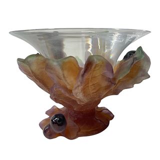 Daum Pate De Verre Molded Glass "Figs" Bowl