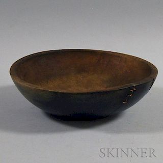 Blue-stained Turned Maple Bowl
