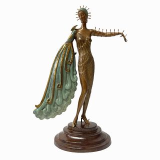 Erte "Diva" Cold Painted Bronze Sculpture 46/300
