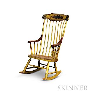 Paint-decorated Armed Rocking Chair