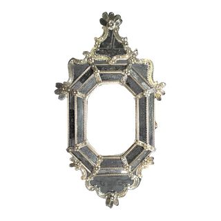 Vintage Large Black Venetian Glass Wall Mirror