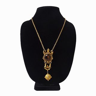 Vtg 1970s High Karat Goldplated Etruscan Necklace