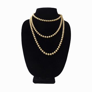 Iconic 1980s Quality Heavy Gold Tone Ball Necklace