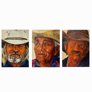 Dee Venzer Portrait Tiptych Oil Paintings On Canva