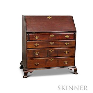 Chippendale Stained Maple Slant-lid Desk