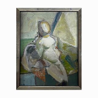 1964 Signed Abstract Oil / Board Study Of Nude
