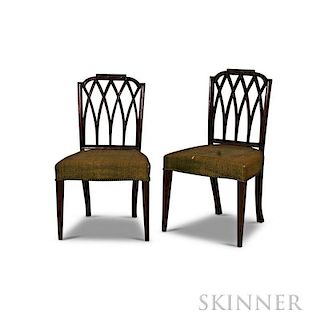 Pair of Federal-style Carved Mahogany Side Chairs