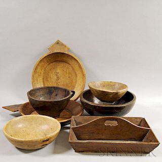 Seven Turned Wood Items