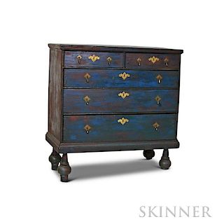 William & Mary Blue-painted Chest of Drawers