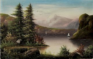 American School, 19th Century       Hudson River Landscape.