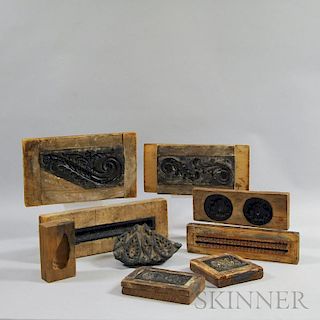 Nine Wooden Stamps and Molds