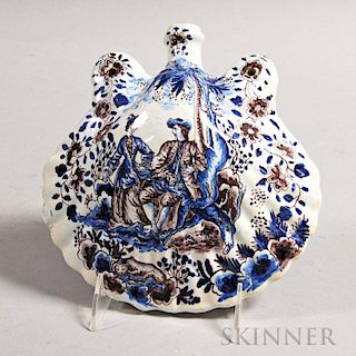 Delft Ceramic Shell-form Flask