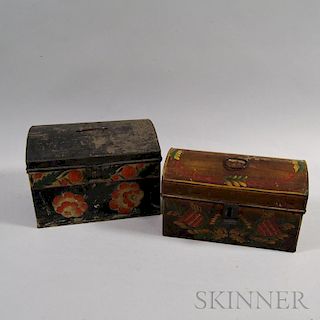 Two Tole Dome-top Document Boxes
