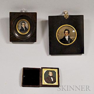 Three Portrait Miniatures of Gentlemen