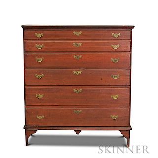Chippendale Red-stained Maple Blanket Chest