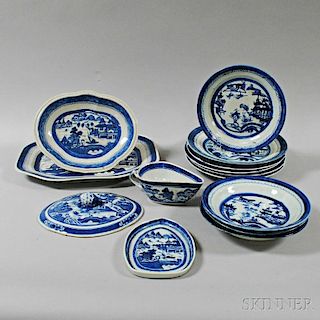 Fourteen Pieces of Canton Porcelain