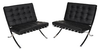 Pair Mies Van Der Rohe Designed Barcelona Chairs