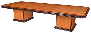 Art Deco Style Maple and Oak Dining Table